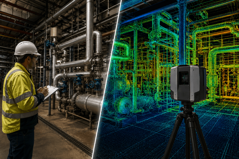 When Do You Need 3D Laser Scanning? 7 Projects Where Traditional Site Measurements May Not Be Enough 1 3D terrestrial laser scanning of complex industrial plant, pipework and structural assets for engineering documentation